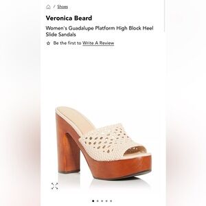 Veronica Beard Guadalupe Woven Leather Wooden Heels Size 10 Shell Color